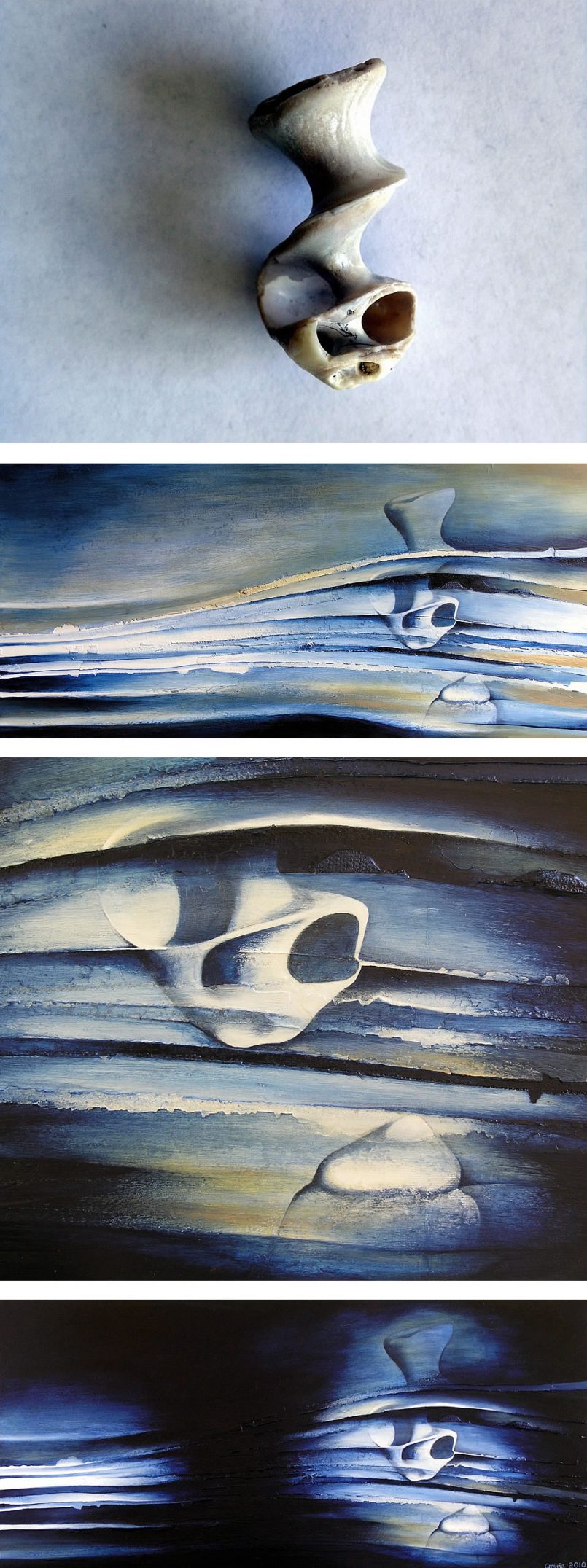 Shell paintings by Amiria Gale